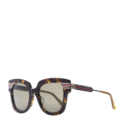 Gucci Acetate Square Frame Web GG0281SA Sunglasses Havana 1 of 8
