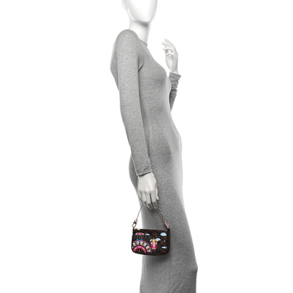 Louis Vuitton Damier Ebene 2020 Christmas Animation Big Wheel Mini Pochette Accessories Rose Ballerine 2 of 11
