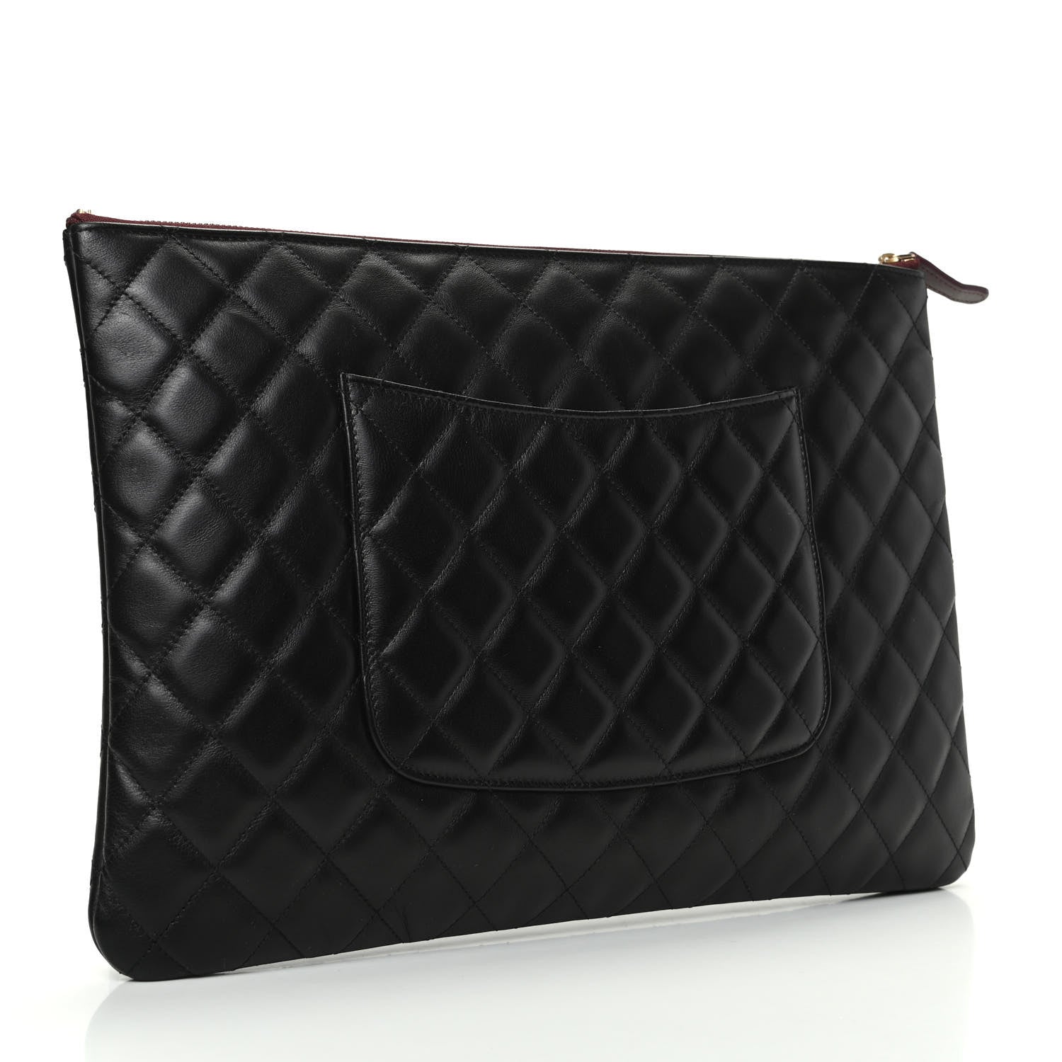 Chanel Lambskin Quilted Large Cosmetic Case Black 3 of 7