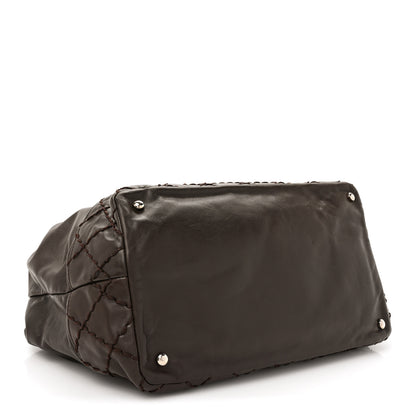 Chanel Calfskin Drawstring CC Bucket Bag Dark Brown 4 of 11