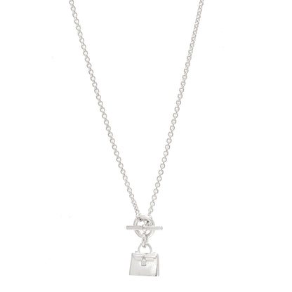 Hermes Sterling Silver Kelly Charm Pendant Necklace 1 of 7