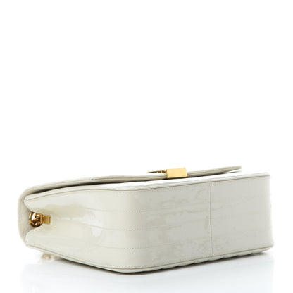 Saint Laurent Patent Matelasse Monogram Large Vicky Chain Bag White 4 of 11