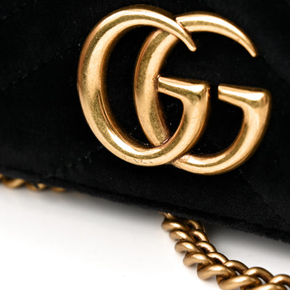 Gucci Velvet Matelasse GG Marmont Mini Bag Black 19 of 21