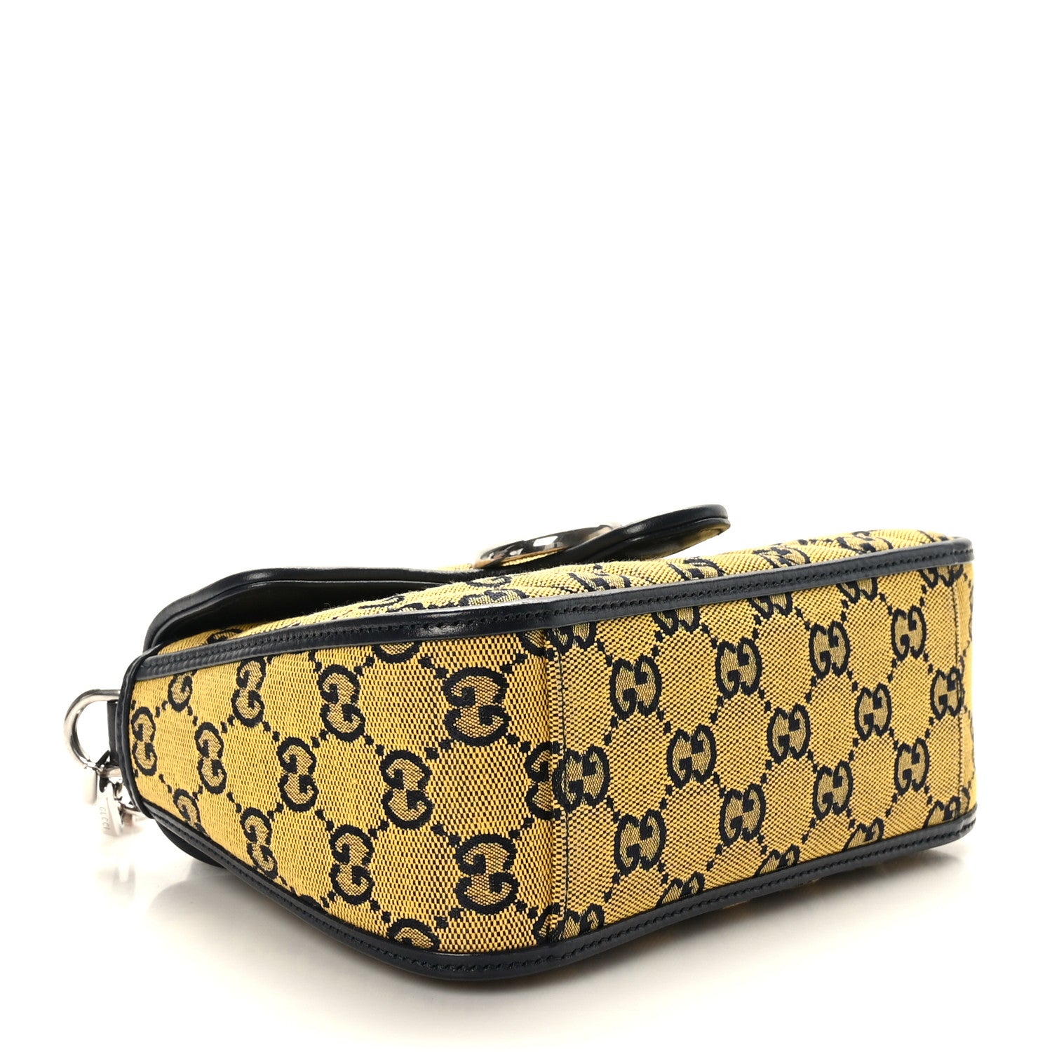 Gucci Monogram Multicolor Matelasse Diagonal Mini GG Marmont Top Handle Shoulder Bag Yellow 4 of 9