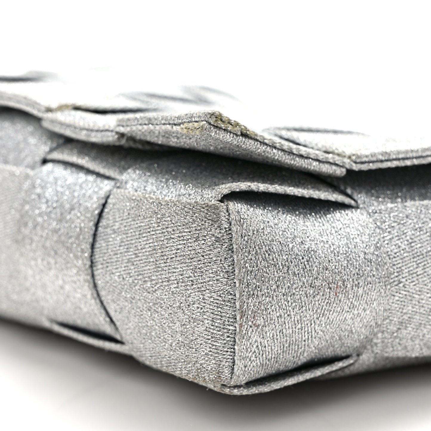 Webbing Maxi Intrecciato Cassette Bag Silver