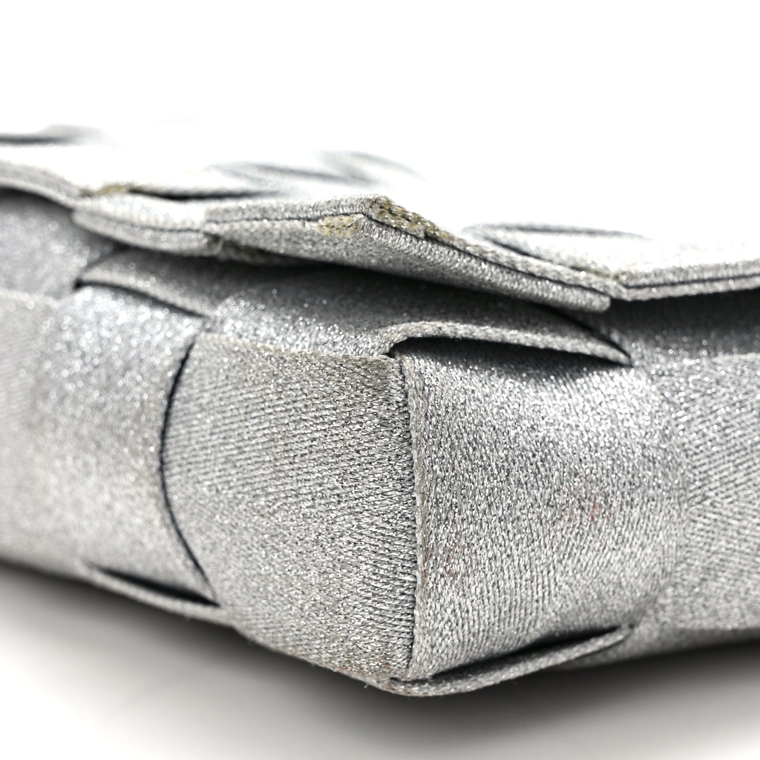Bottega Veneta Webbing Maxi Intrecciato Cassette Bag Silver 7 of 10