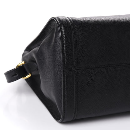 Alexander McQueen Pebbled Calfskin Small Skull Padlock Zip Around Tote Black 6 of 11