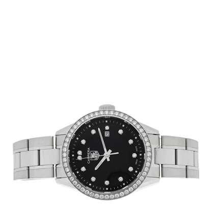 Tag Heuer Stainless Steel Diamond Bezel 28mm Carrera Lady Quartz Watch Black WV1412 2 of 4