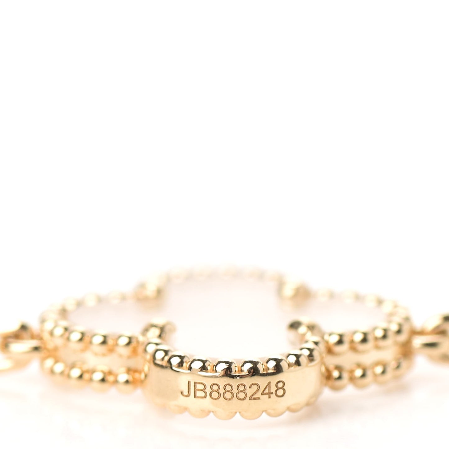 18K Yellow Gold Rock Crystal 5 Motifs Vintage Alhambra Bracelet