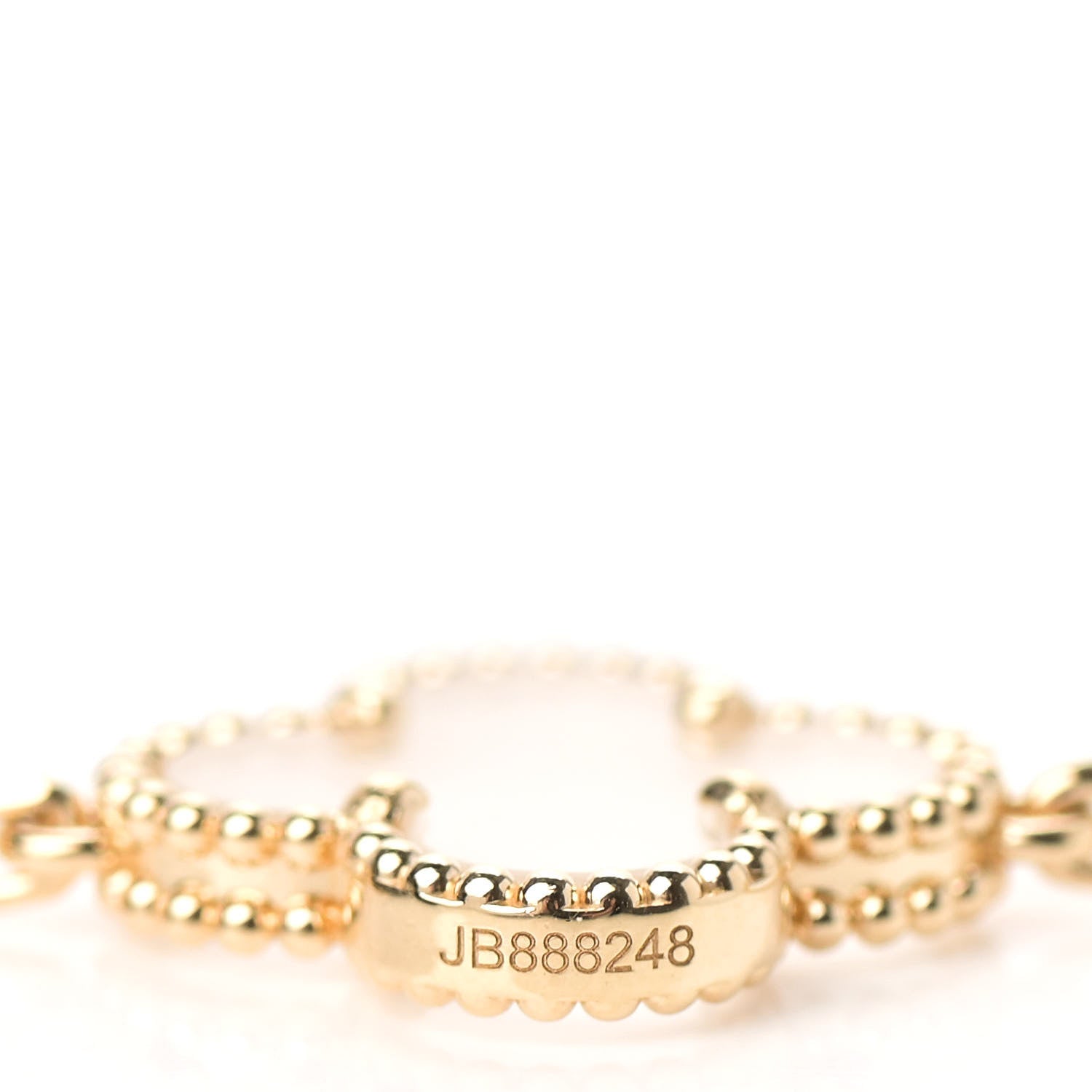Van Cleef & Arpels 18K Yellow Gold Rock Crystal 5 Motifs Vintage Alhambra Bracelet 6 of 7