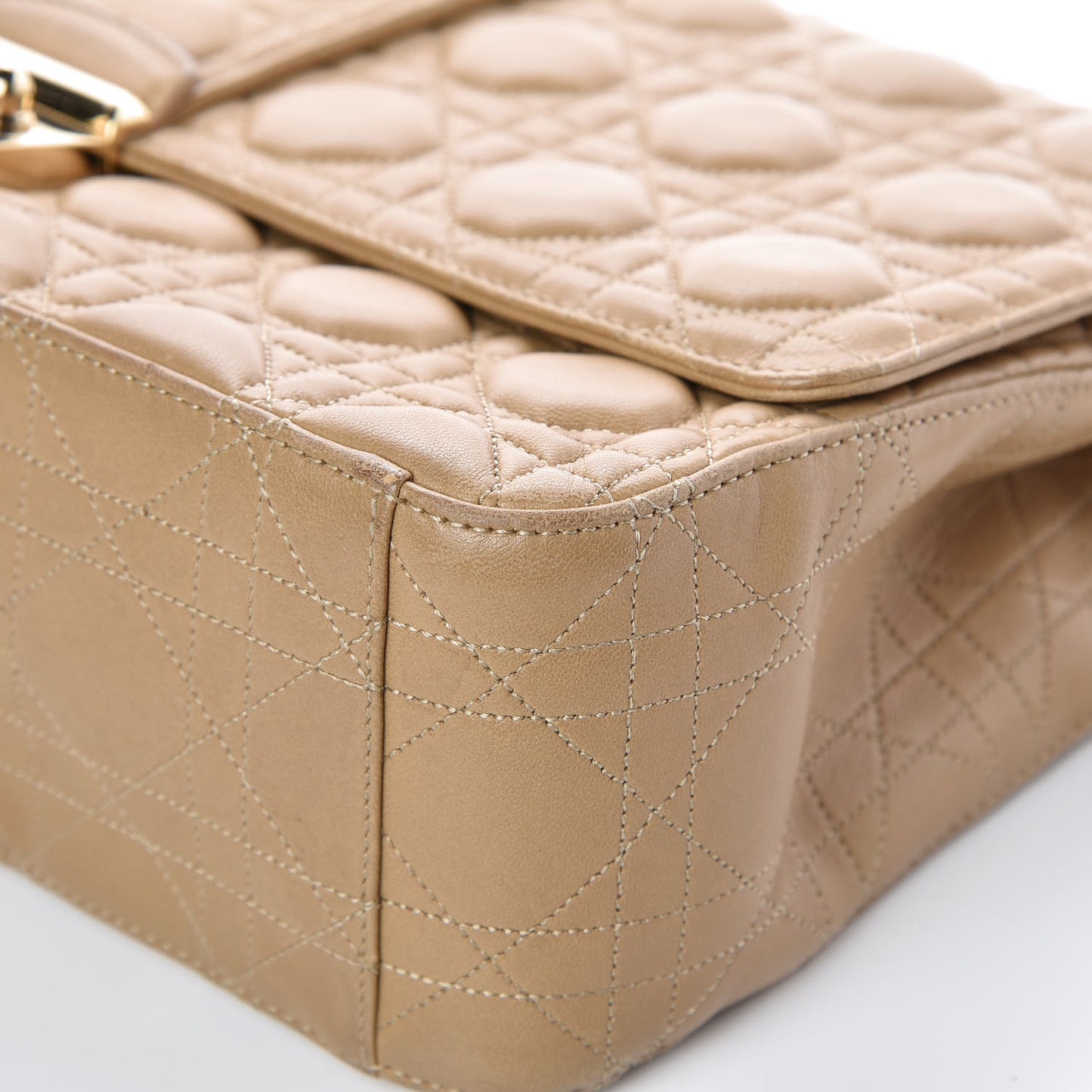 Lambskin Cannage Large Miss Dior Flap Beige