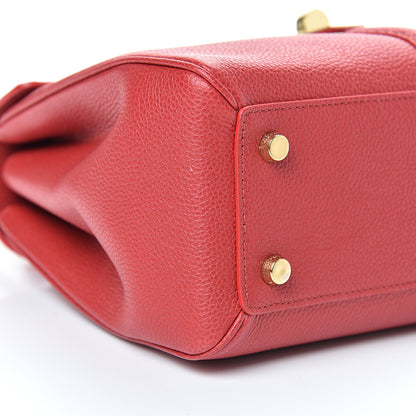 Celine Grained Calfskin Small 16 Top Handle Bag Red 8 of 10