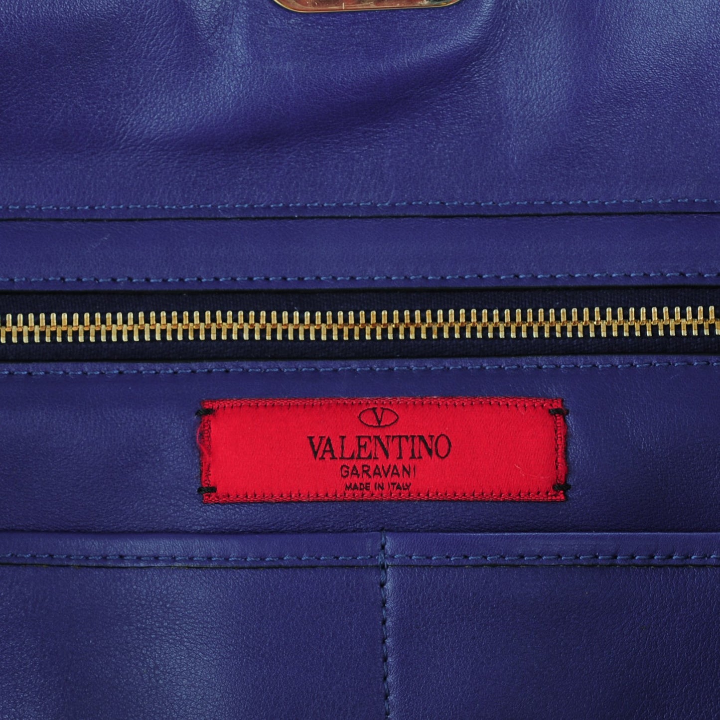 Vitello Medium Rockstud Tote Blue China