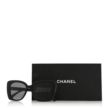 Chanel Acetate Strass Square Sunglasses 5422-B-A Black White 7 of 7