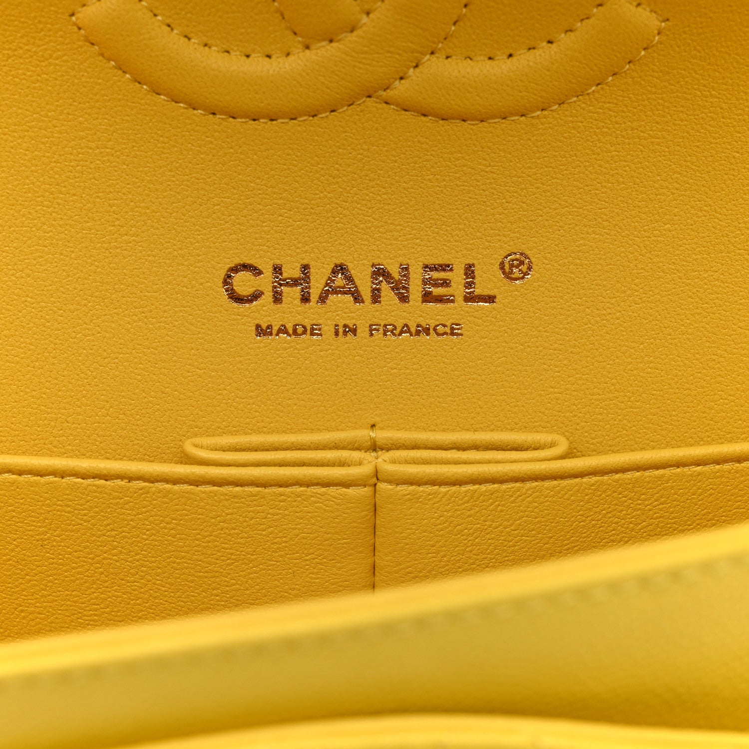 Chanel Caviar Quilted Medium Double Flap Yellow 6 of 11