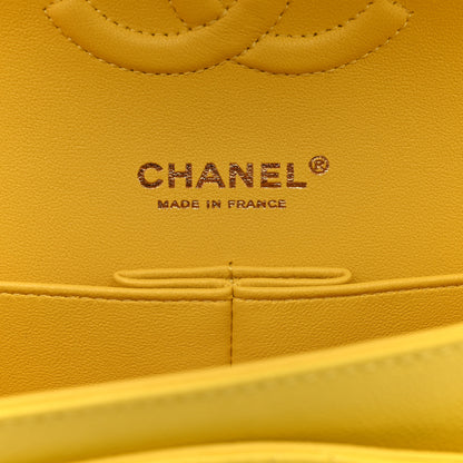 Chanel Caviar Quilted Medium Double Flap Yellow 6 of 11