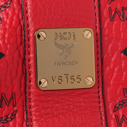 MCM Visetos Medium Liz Reversible Shopper Tote Ruby Red 10 of 17