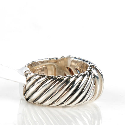 David Yurman Sterling Silver Blue Sapphire 10mm Wide Cable Candy Metro Ring 51.5 6 3 of 6