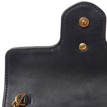 Gucci Calfskin Matelasse Super Mini GG Marmont Shoulder Bag Black 12 of 14