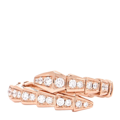 Bulgari 18K Rose Gold Diamond Serpenti Viper Pave Ring L 1 of 5