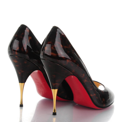 Christian Louboutin Patent Tartaruga Yoyospina 100 Pumps 41 Testa Di Moro 4 of 8