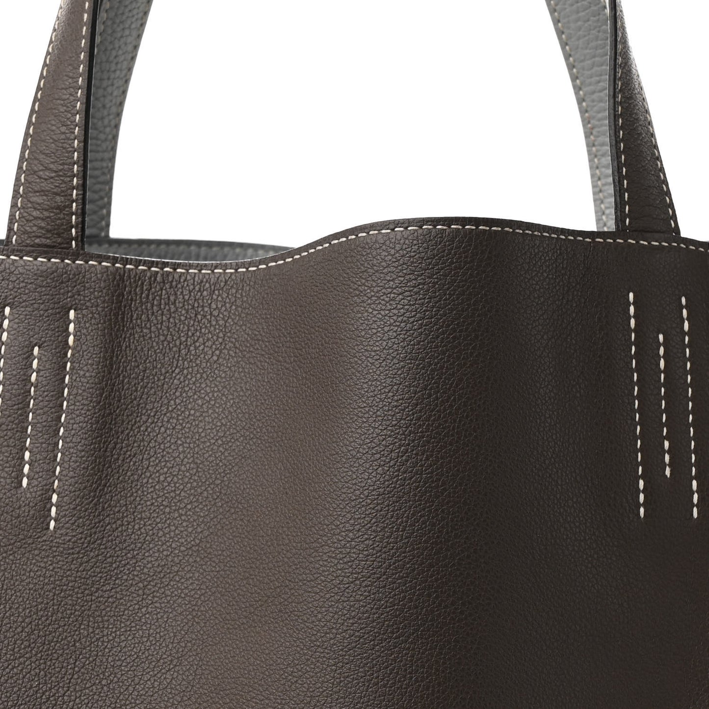 Taurillon Clemence Evercolor Double Sens 36 Reversible Tote Etain Bleu Glacier