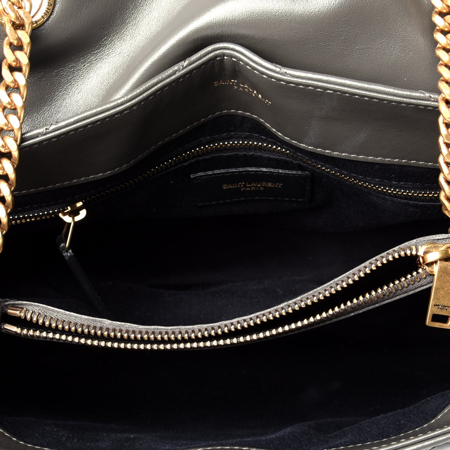 Calfskin Y Quilted Monogram Medium Loulou Chain Satchel Earth