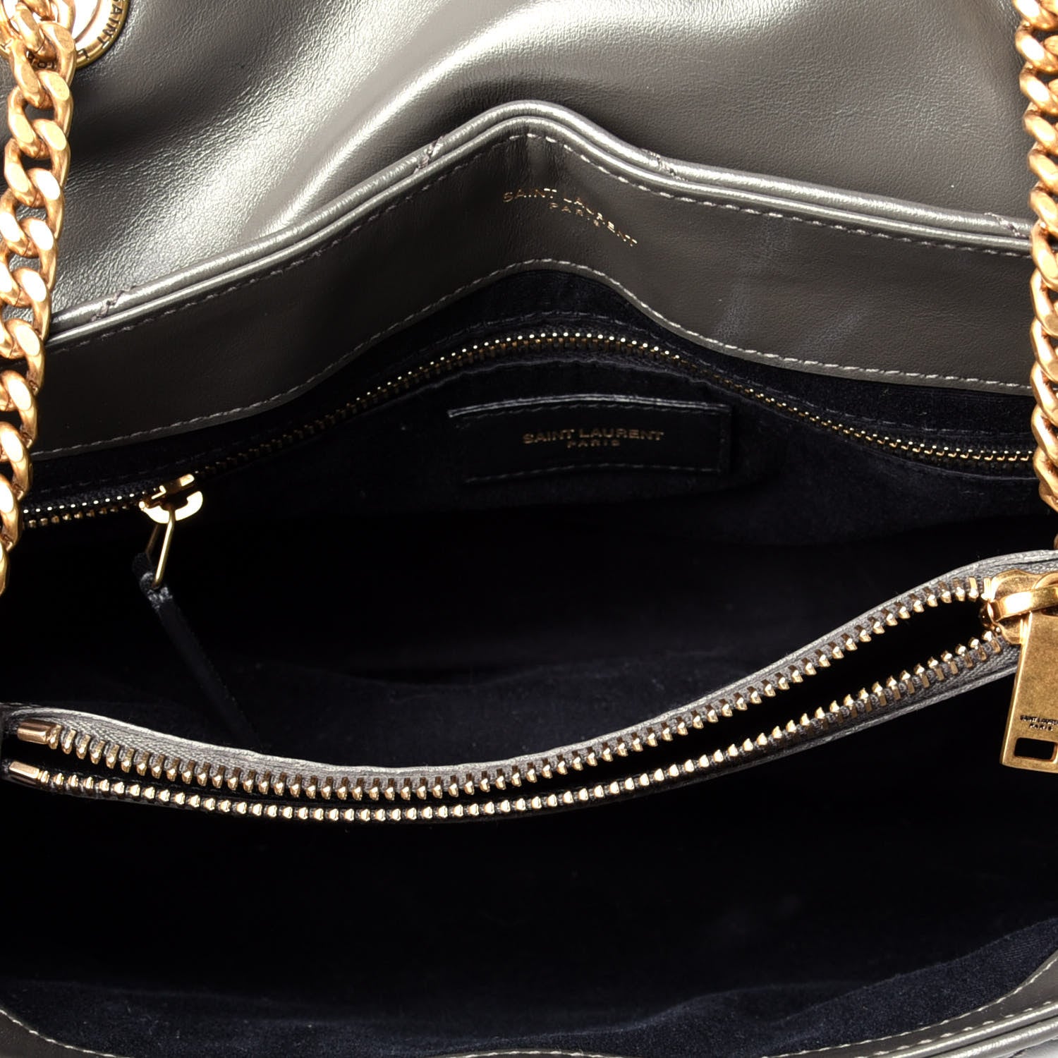 Saint Laurent Calfskin Y Quilted Monogram Medium Loulou Chain Satchel Earth 5 of 9