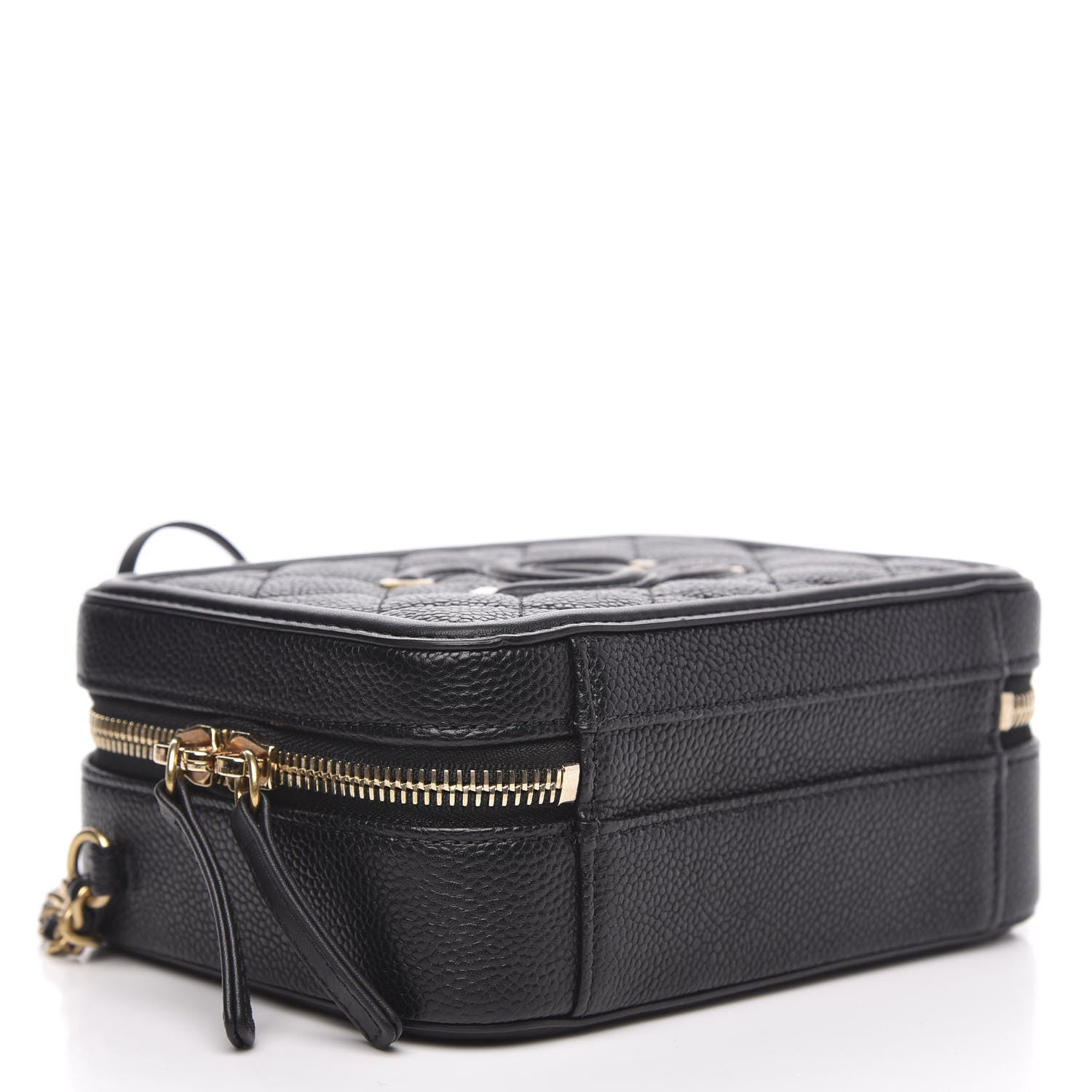 Chanel Caviar Quilted Small CC Filigree Vanity Case Black 4 of 11
