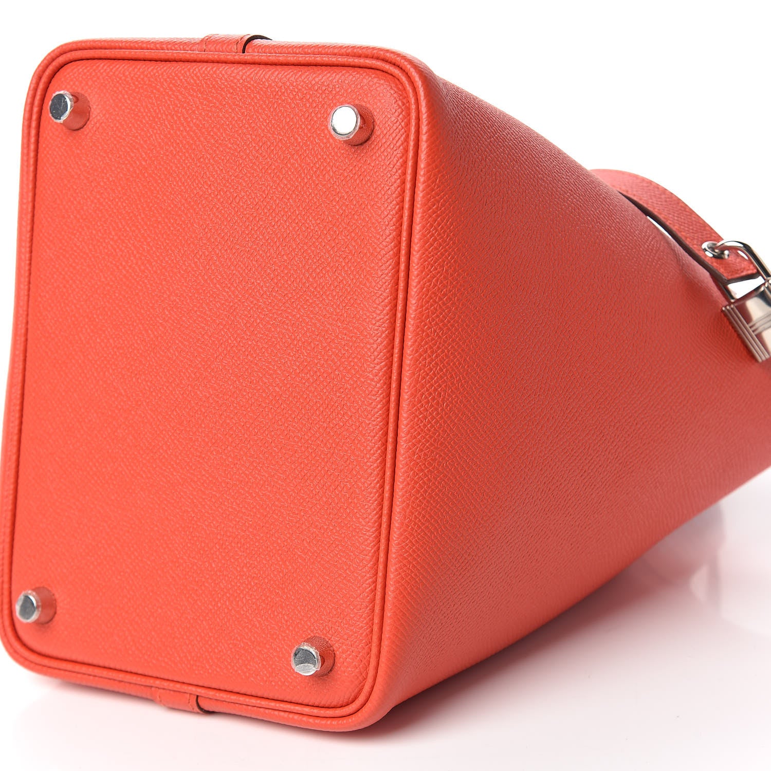 Hermes Epsom Tressage De Cuir Picotin Lock 18 PM Capucine Celeste Rouge H 6 of 10