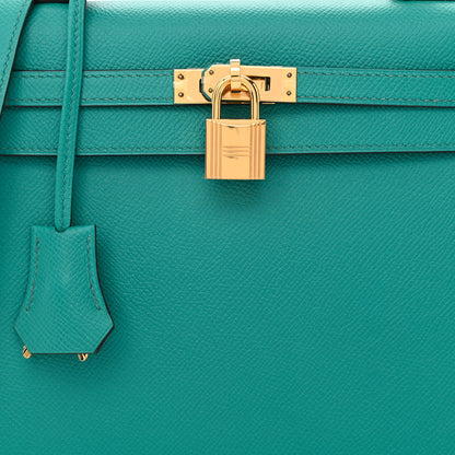 Hermes Epsom Kelly Sellier 25 Bleu Paon 8 of 14