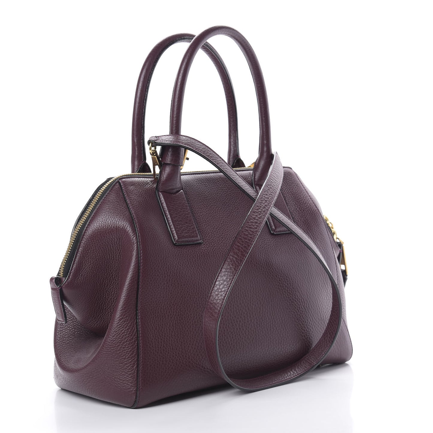 Textured Calfskin Medium Incognito Satchel Burgundy
