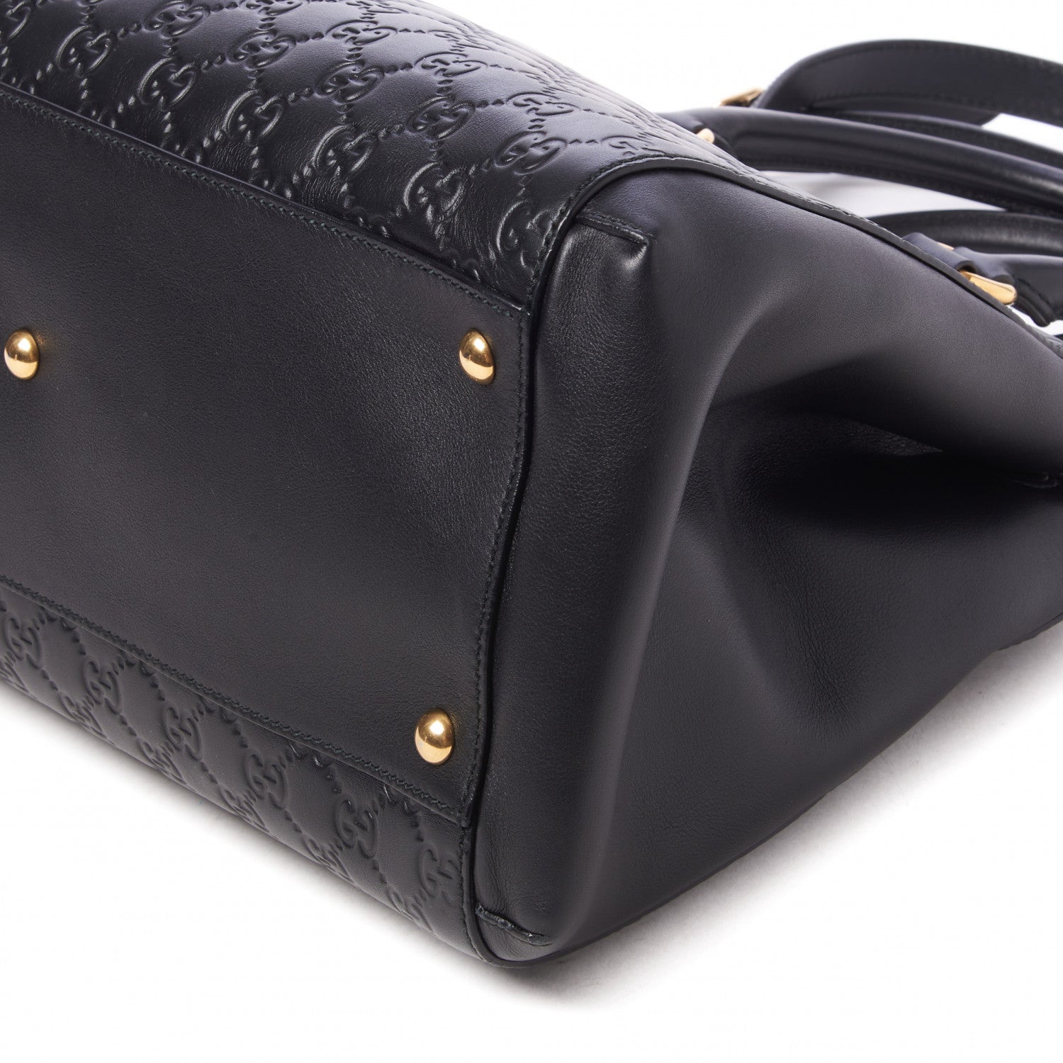 Gucci Soft Guccissima Signature Top Handle Tote Bag Black 5 of 8