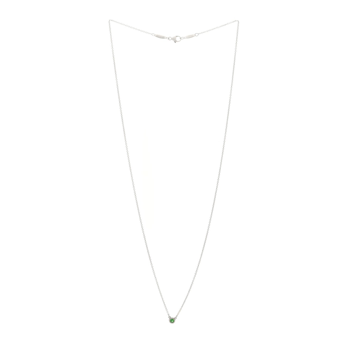Sterling Silver Tsavorite Garnet Elsa Peretti Color by the Yard Pendant Necklace
