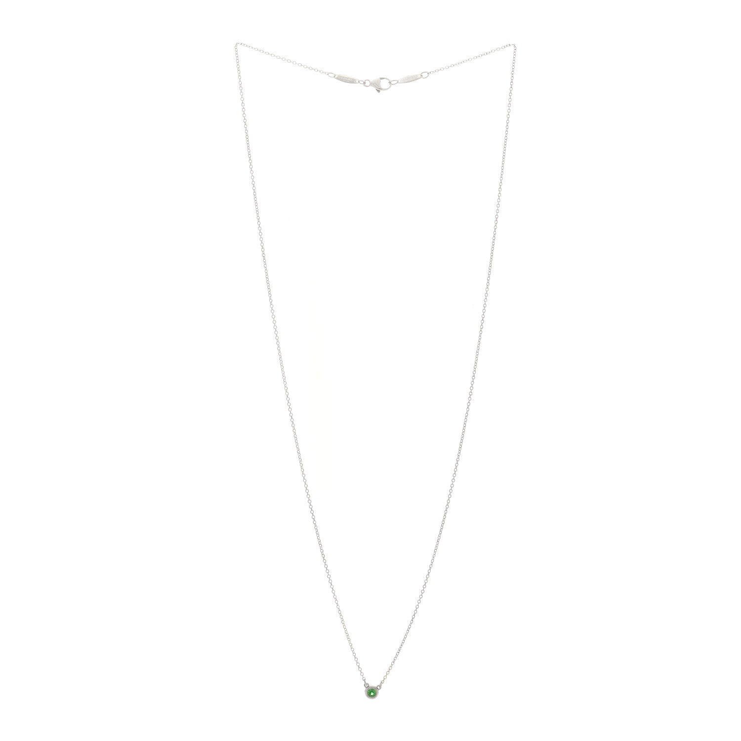 Tiffany Sterling Silver Tsavorite Garnet Elsa Peretti Color by the Yard Pendant Necklace 3 of 5