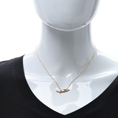 Tiffany 18K Yellow Gold Paloma Picasso Graffiti Long Kiss Pendant Necklace 3 of 5