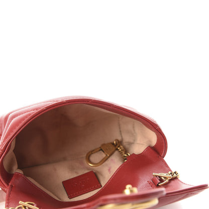 Gucci Calfskin Matelasse Super Mini GG Marmont Shoulder Bag Hibiscus Red 4 of 11