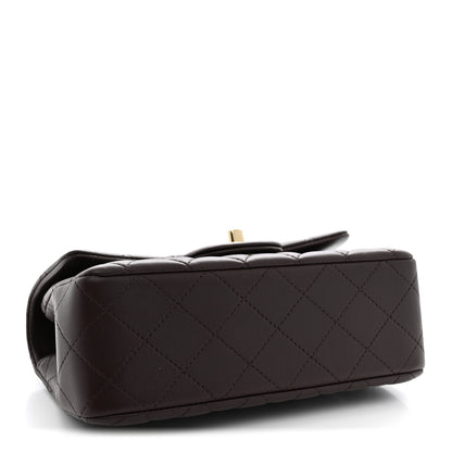 Chanel Lambskin Quilted Mini Top Handle Rectangular Flap Burgundy 4 of 11