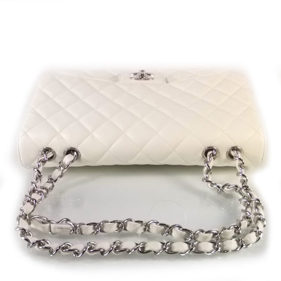 Chanel Caviar Jumbo Flap White 4 of 9