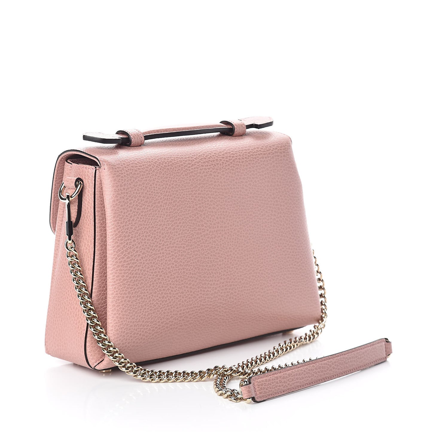 Dollar Calfskin Interlocking G Top Handle Shoulder Bag Soft Pink