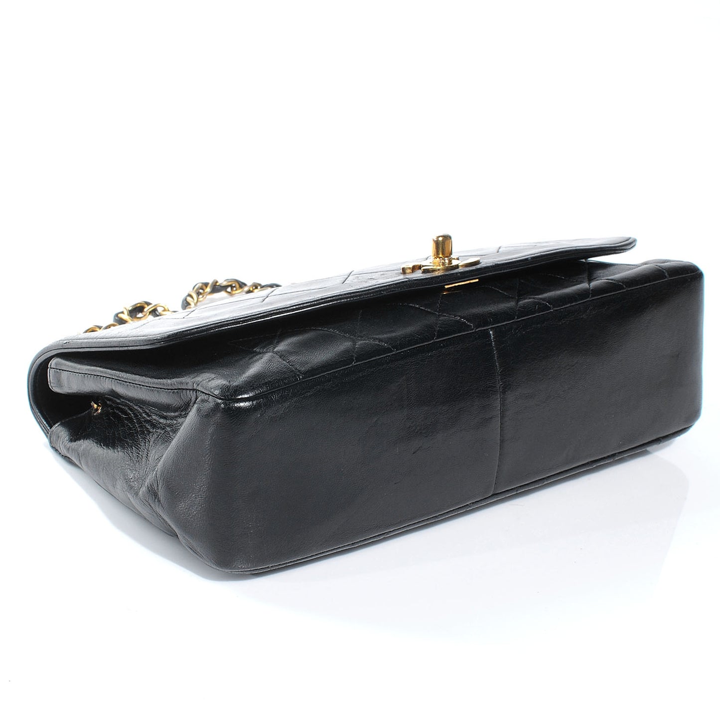 Lambskin Medium Single Flap Black