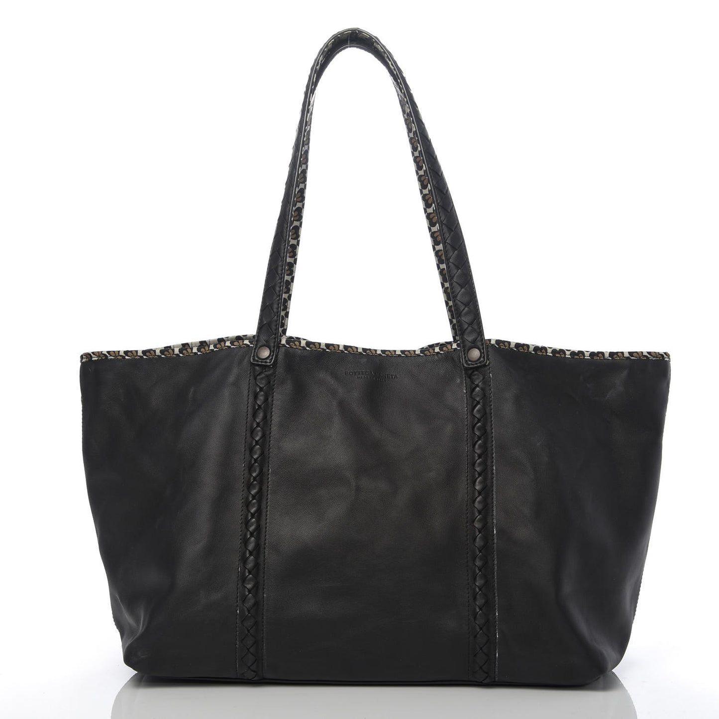 Nappa Nylon Medium Reversible Butterfly Shoulder Bag Black Cement