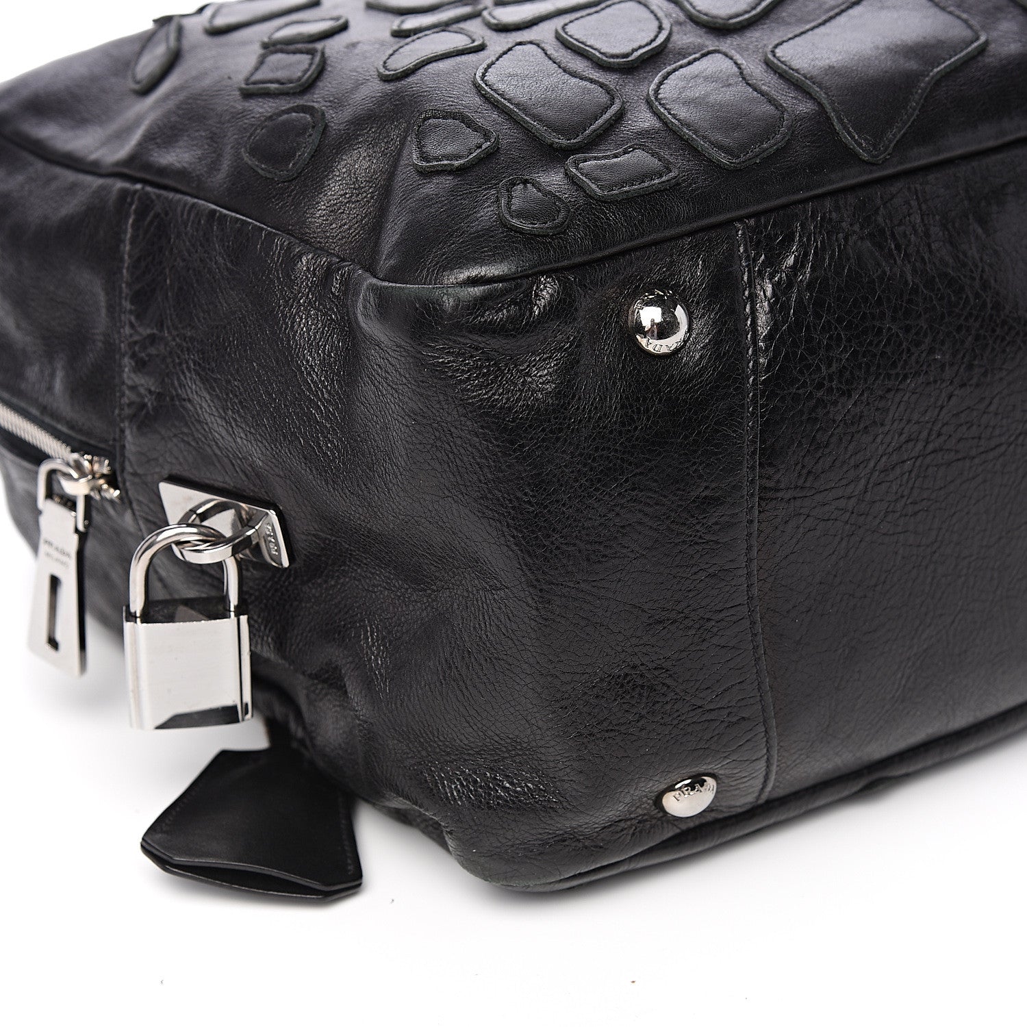 Prada Cervo Shine Bauletto Black 8 of 12