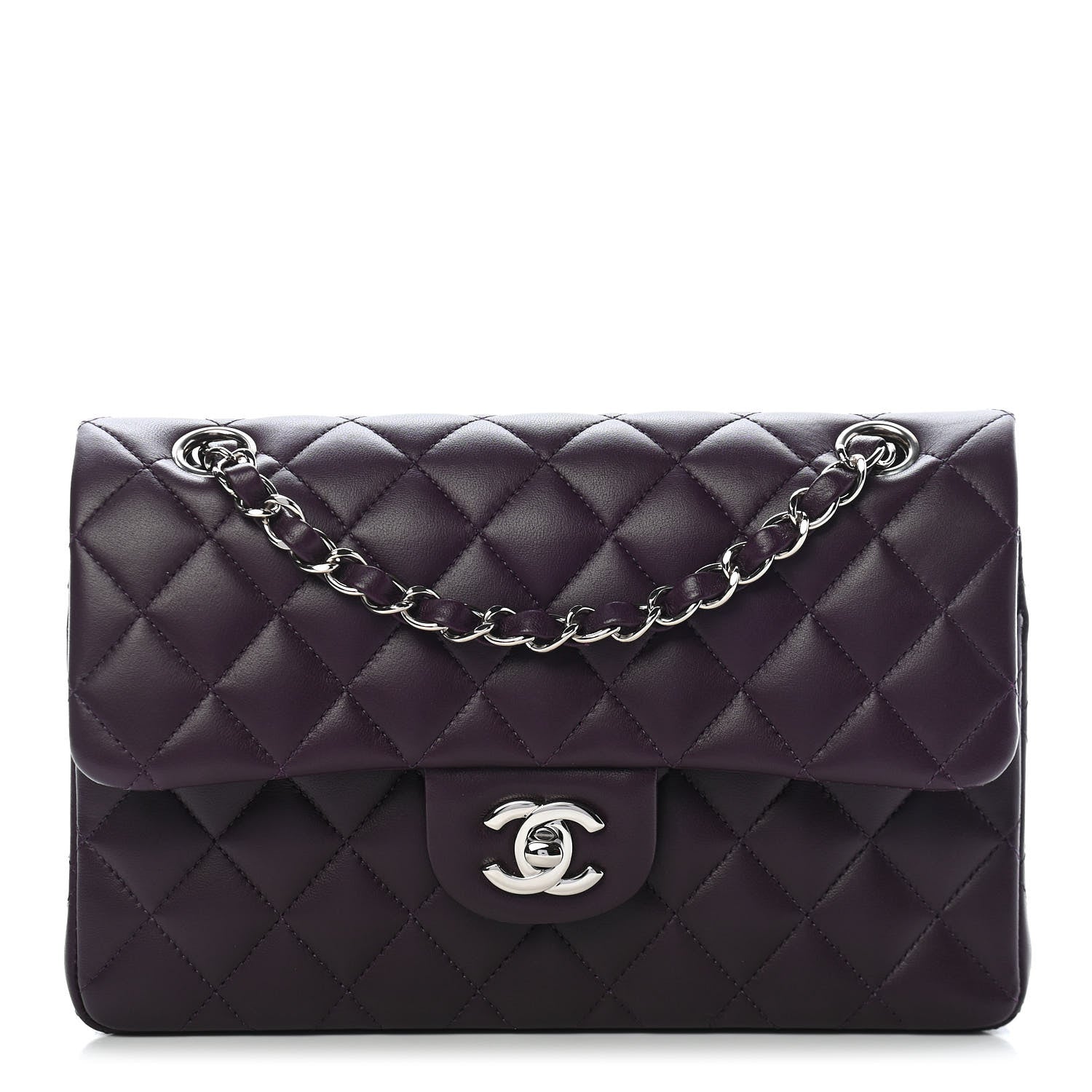 Chanel Lambskin Quilted Small Double Flap Purple 1 of 13