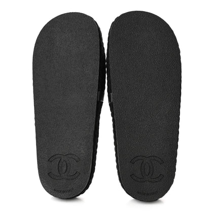 Chanel Braided Knit CC Mules 39 Black Gold 5 of 12