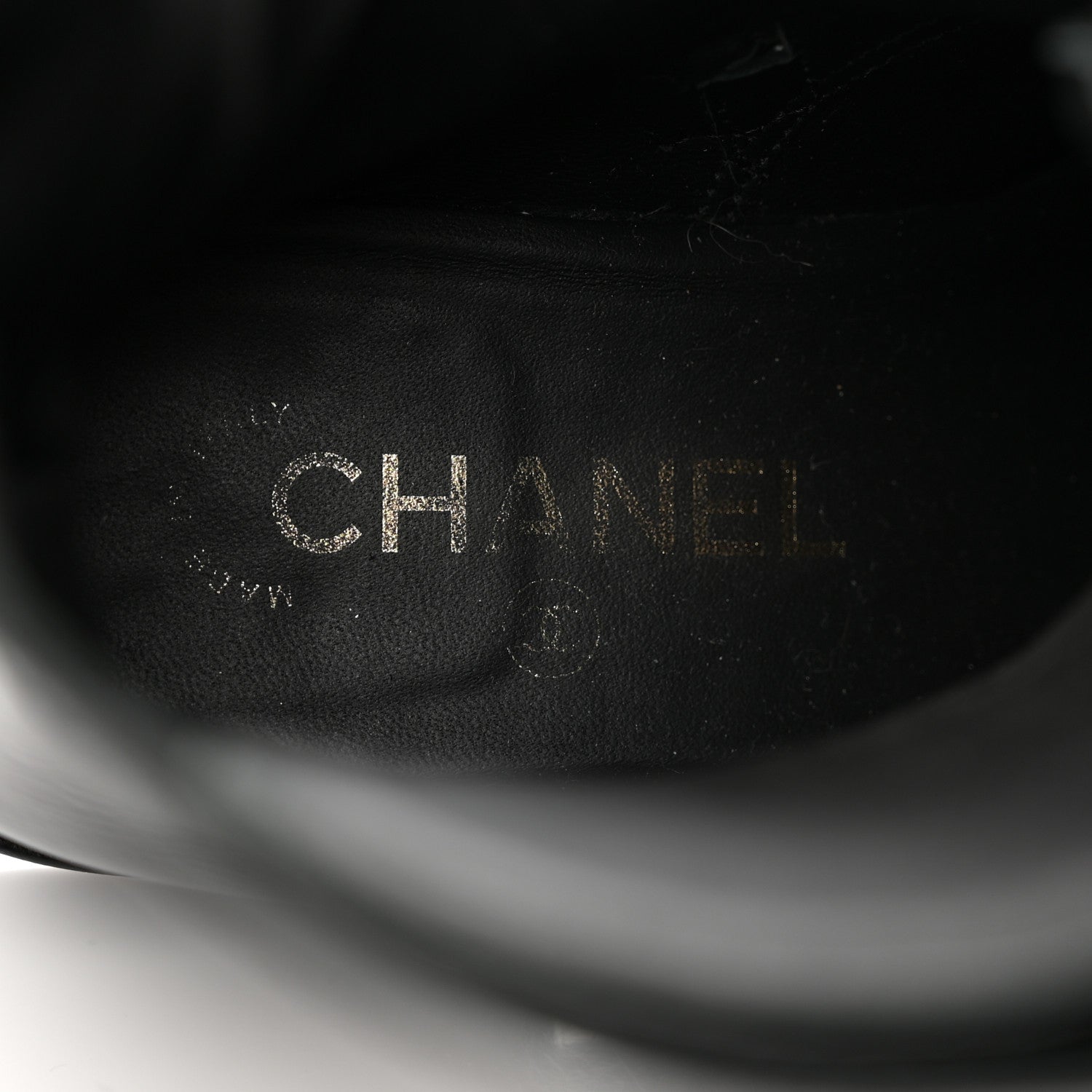 Chanel Patent Cap Toe Lace Up Combat Boots 39.5 Black 7 of 8