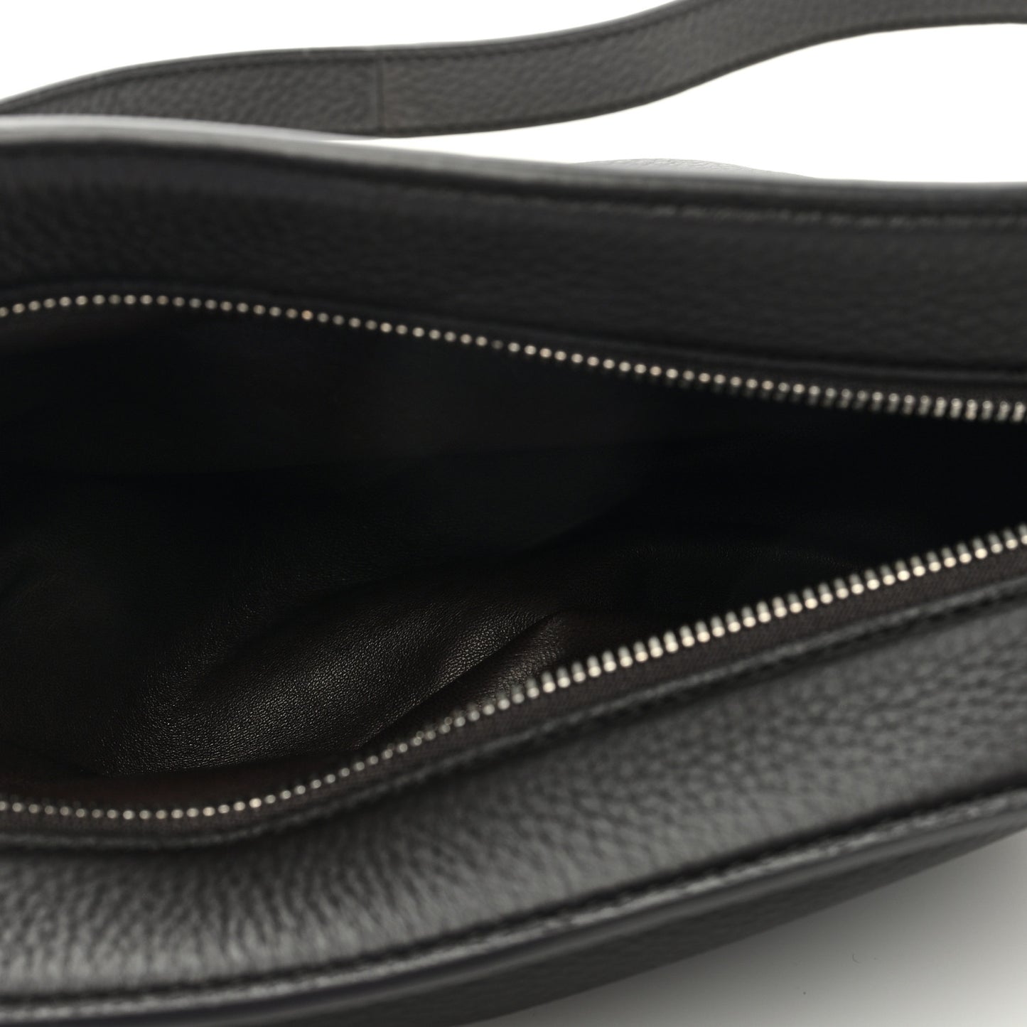 Grained Calfskin Small Slouchy Banana Bag Black