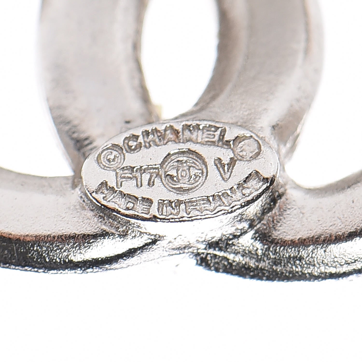 Chanel Baguette Crystal CC Earrings Silver Grey 4 of 5