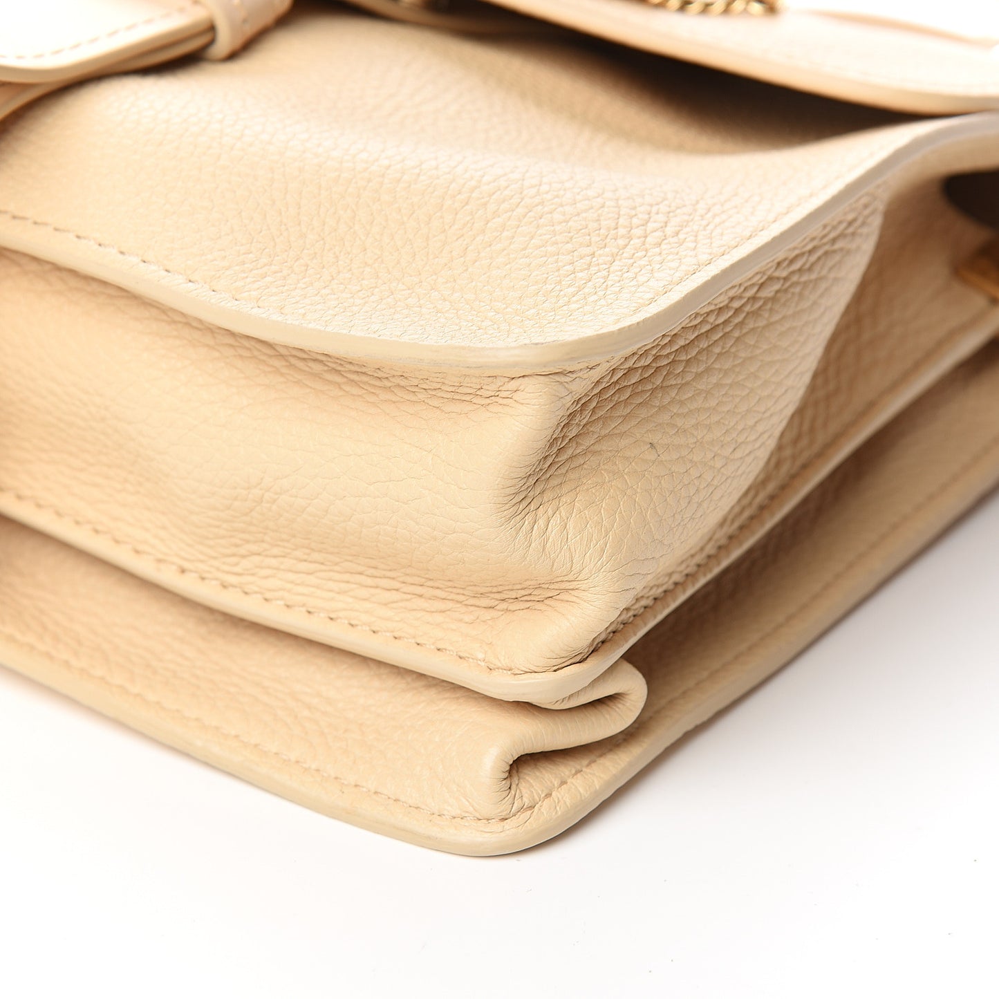 Shiny Grained Calfskin Medium Aby Day Shoulder Bag Blondie Beige
