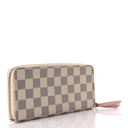 Louis Vuitton Damier Azur Clemence Wallet Rose Ballerine 3 of 7